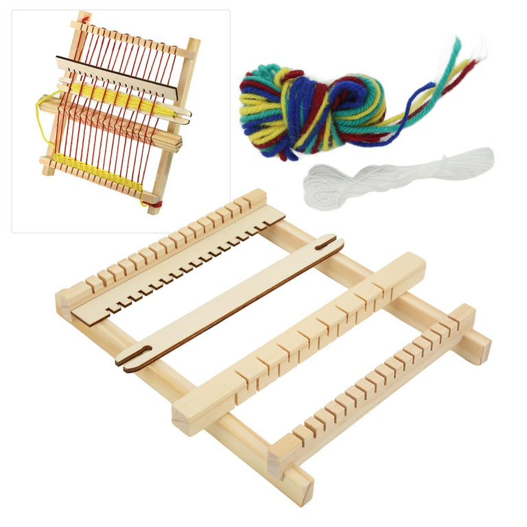 CYCHIRV Weaving Loom Kit, 15.2 H x 9.85 W Wooden Tapestry Looms, Warp Frame Loom Heddle Bar for Weave Board Weaver Tapestry Kids Beginner