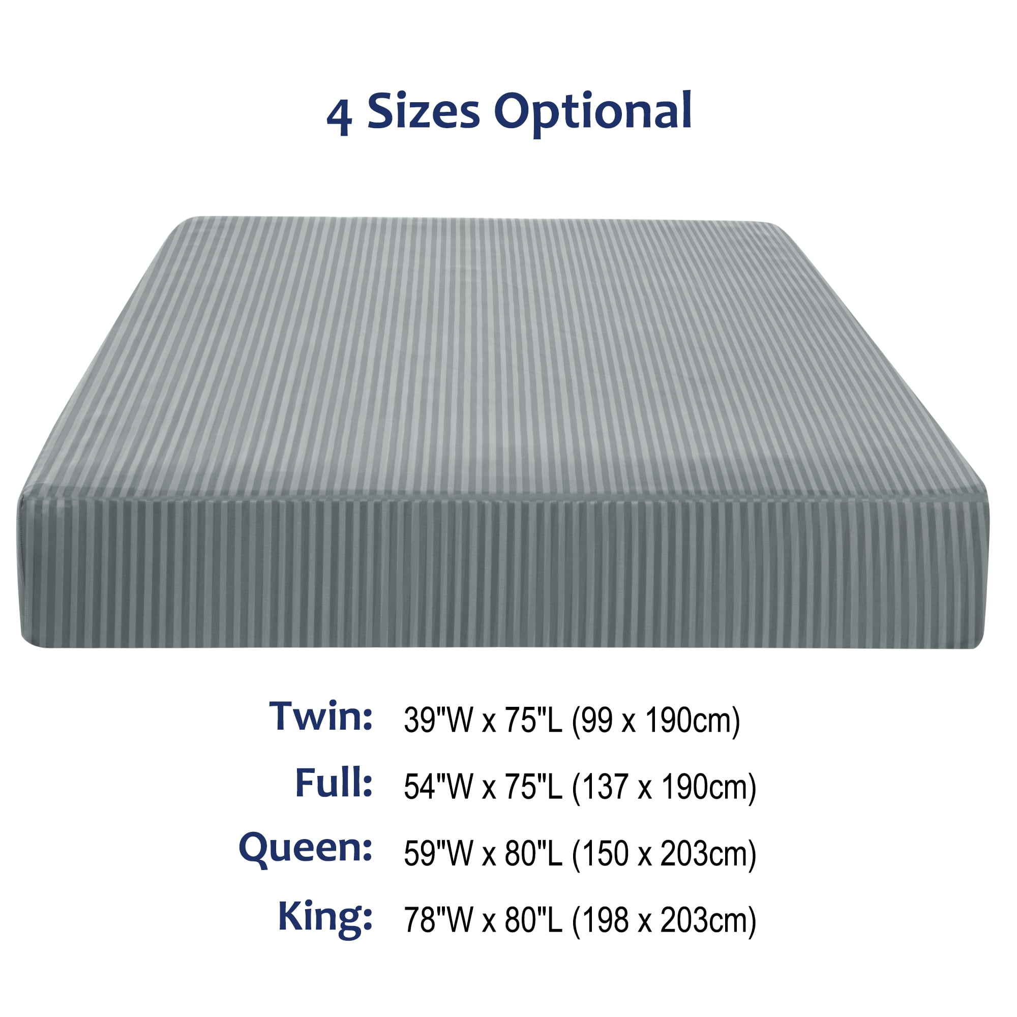 Unique Bargains Soft 100GSM Striped 16 Inch Deep Pocket Fitted Sheets Twin Dark Gray