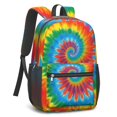 thumbnail image 2 of Red and Green Tie Dye Pattern 17" School Backpacks for Teens,Waterproof Oxford Fabric,S-Shape Padded Straps for School,Travel,Hiking,Camping, 2 of 6