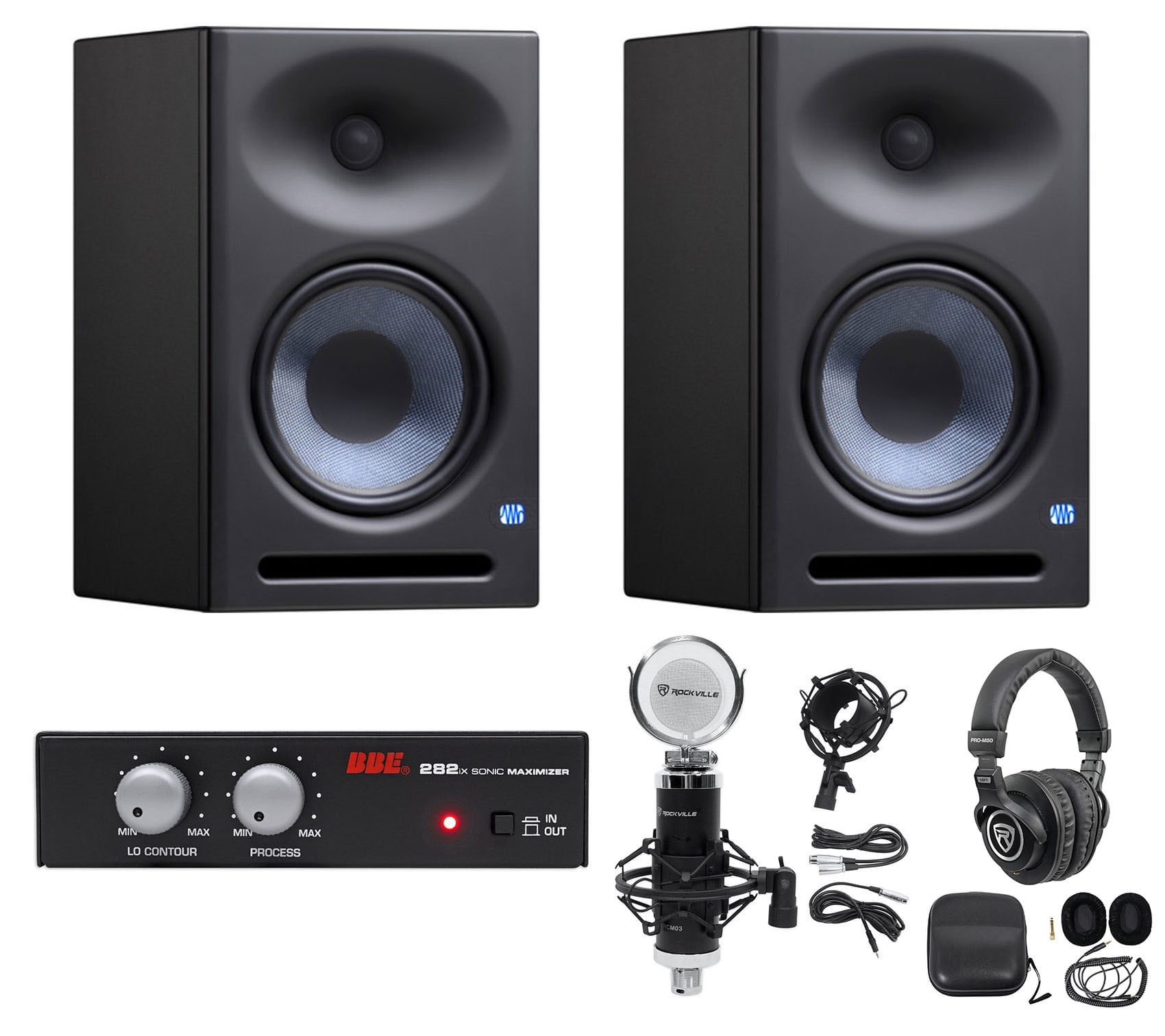 2) Presonus Eris E8 XT 8" Powered Studio Monitors+Sonic Maximizer ...