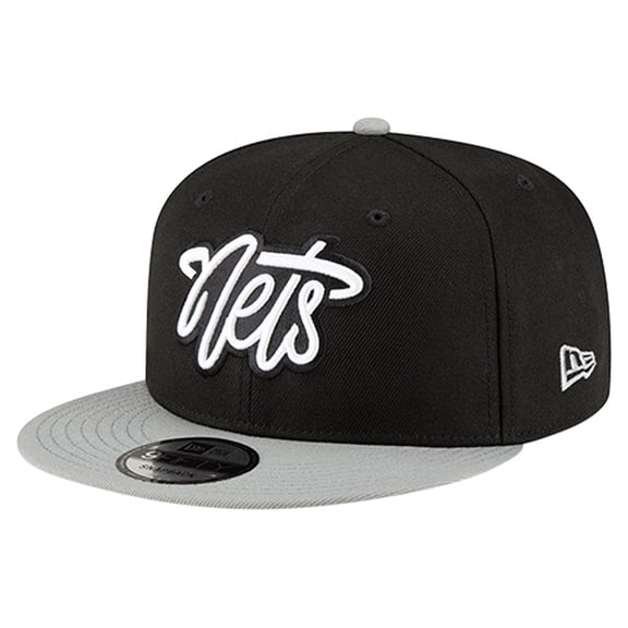 Men's New Era Black/Gray Brooklyn Nets Two-Tone 9FIFTY Snapback Hat