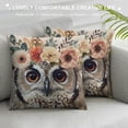 thumbnail image 3 of Shiartex Cute Bird Owl Wreath Decorative Throw Pillow Covers Rustic Farmhouse Adorable Animal with Roses Flower Garland Pattern Pillow Cushion Case Cover Home Sofa Decor Pillowcase, 3 of 5