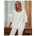 thumbnail image 3 of Pull-over à Manches Longues pour Femmes Pull Bouffant Solide, 3 of 6