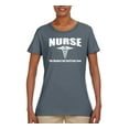 thumbnail image 2 of Nurse the Hardest Job You'll Ever Love | Womens Pop Culture Graphic T-Shirt, Charcoal, Small, 2 of 3