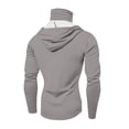 thumbnail image 4 of Men's UPF 50+ Hooded Fishing Shirts Long Sleeve Sun Protection Hoodie, Hiking Running Swimming Rash Guard with Mask L Gray, 4 of 4