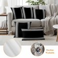 thumbnail image 3 of Black Striped Outdoor Pillow Covers, Waterproof Decorative Throw Pillowcases Set of 2, Farmhouse Black White Stripes Couch Cushion Cases with Zipper for Outside Patio Garden Sofa 18"x18", 3 of 9