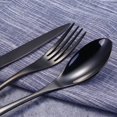 thumbnail image 4 of Juego de vajilla de cuatro piezas de acero inoxidable de titanio negro, cuchillo para cena, cuchara de mesa, tenedor de mesa y cucharadita, 4 piezas, 4 of 4