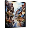 thumbnail image 2 of Designart "Quaint Streets of Colmar French Village Tranquility III" Cityscapes Floater Framed Wall Decor, 2 of 7
