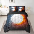 thumbnail image 2 of Castle Fairy Adults Female Men Volleyball Gamer Bedding Comforter Set 7 Pieces,Sport Game Full Bedding Set Lightweight,Abstract Lightning Fitted Sheet Flat Sheet,Luxury Bedroom Decor,Reversible, 2 of 8