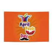 Happy April Fools' Day Funny Pattern Banner Backdrop Porch Sign 47 x 71 Inches Holiday Banners for Room Yard Sports Events Parades Party