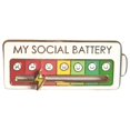 thumbnail image 1 of JShteea Broche Esmaltado My Social Battery 7 Moods Lapel Pins (Blanco), 1 of 9