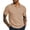 Khaki, variant on Men's Casual Short Sleeve Cable Knit Polo Shirts Turn Down Collar Textured Breathable Lightweight Summer Tops,Black,S