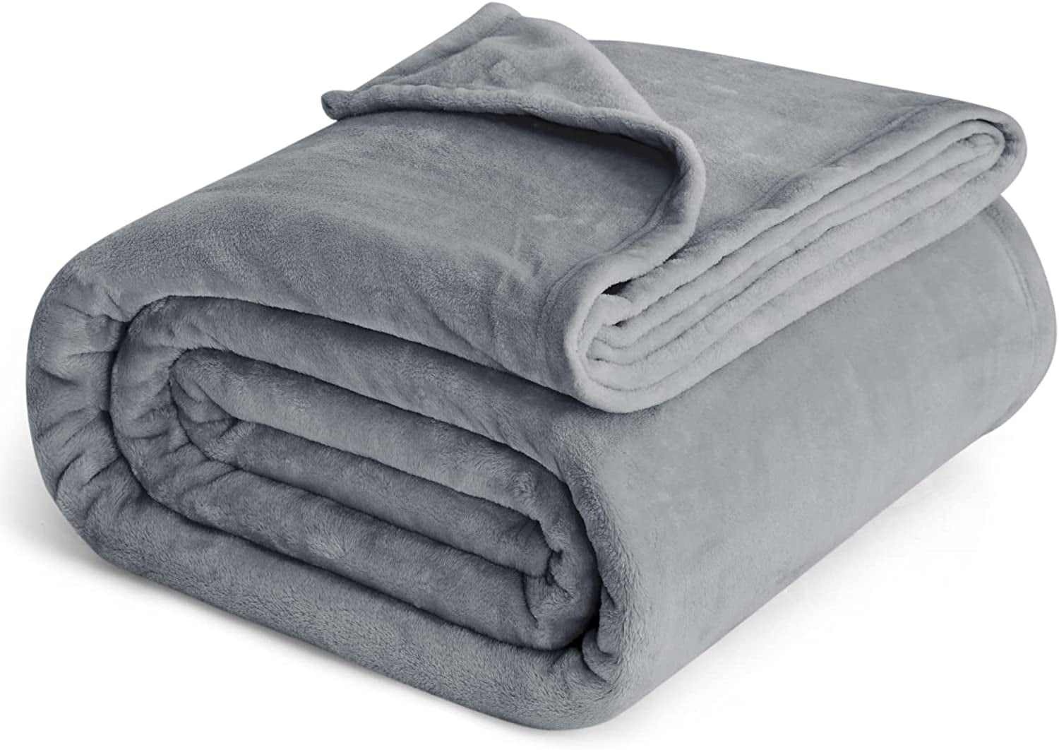 Bedsure Fleece Throw Blanket Grey Lightweight Fuzzy Cozy Soft