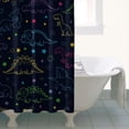 thumbnail image 4 of Colorful Doodle Dinosaurs Dark Pattern Shower Curtain 36"x72" ,Bathroom Decorative Shower Curtains Set with 12 Hooks,Modern Waterproof Washable Shower Curtain, 4 of 6