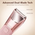 thumbnail image 6 of Bikini Trimmer for Women, Electric Razors, Cordless Shaver with Ceramic Blade, IPX7 Waterproof Lady Facial Razor, Portable Rechargeable Body Pubic Hair Trimmer, Idea for Face, Underarm & Legs, 6 of 9