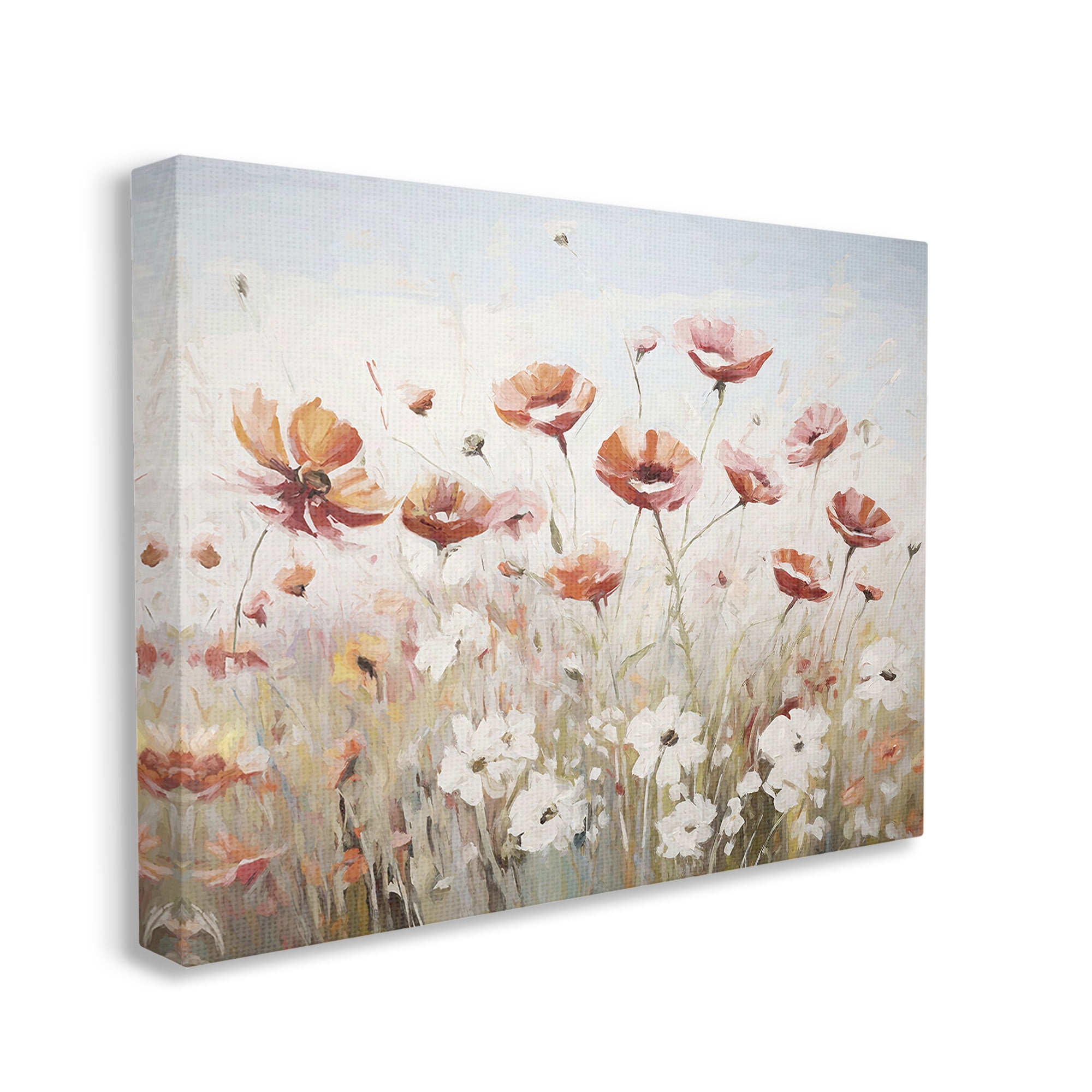 Stupell Industries Dynamic Poppy Meadow Botanical & Floral Painting Gallery Wrapped Canvas Art Print Wall Art, 30 x 24