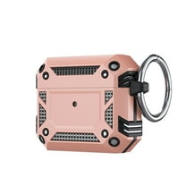 Dteck Armor Case for Apple Airpods Pro 2nd Gen 2022,Military Hard Shell Full-Body Shockproof Protective Case Skin with Keychain for Airpods Pro 2nd Gen 2022,Rosegold