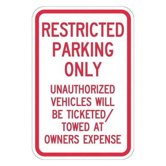 Lyle Tow Zone No Parking Sign,18" x 12, T1-1189-EG_12x18 T1-1189-EG_12x18