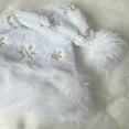 thumbnail image 4 of Oalirro Snowflake Santa Hat for Adults Christmas Hat for Unisex Holiday Hat Party Supplies Christmas Decorations Hat Gifts for New Year Headwear, 4 of 9
