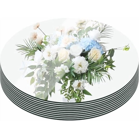 10Pack 10" Acrylic Round Mirror Centerpieces for Wedding Table & Wall Decor