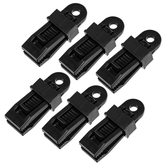 Unique Bargains 7mm Snap Tighten Sliding Lock Grip Awning Clamp Tarp Clips Black 6 Pack