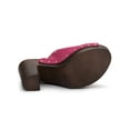 thumbnail image 3 of BLISSFUL STEP Women's Shoes Platform Chunky Heels Open Toe Rivet Faux Suede Slides Sandals Hot Pink 8, 3 of 8