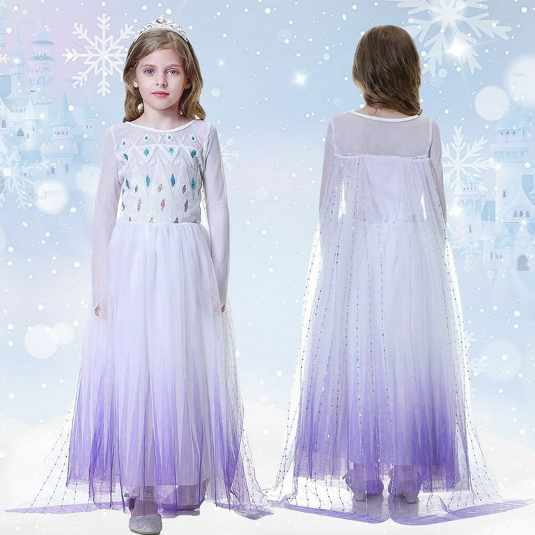 Benylion Girls Ice Princess Dress Snow Queen Costume with Cosplay