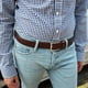 thumbnail image 5 of Cinturón Falari para hombre trenzado 100% piel auténtica marrón 38-40, 5 of 8