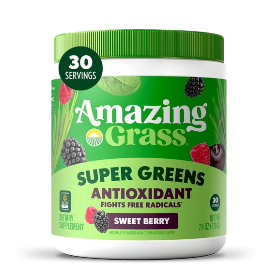 Amazing Grass Antioxidant Green Superfood Powder, Sweet Berry, 30 Servings