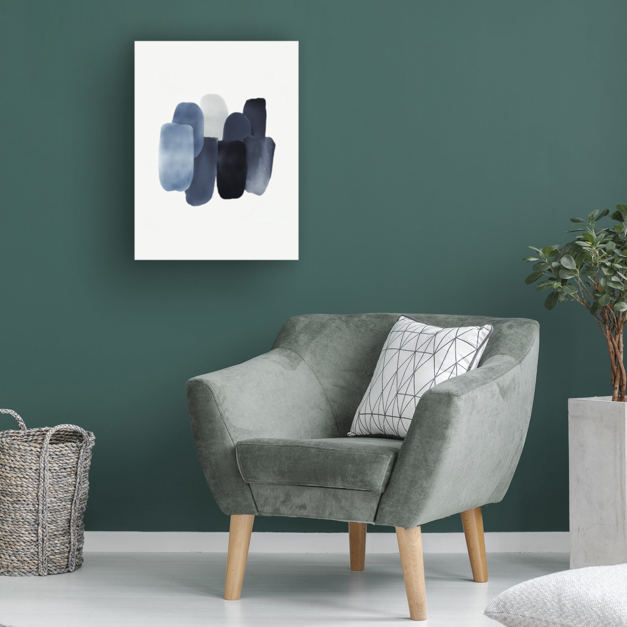 Canvas Wall Art - Tom Quartermaine 'Blue Watercolor Strokes 1' Wall Art for Living Room, Bedroom, or Office Décor by Trademark Fine Art - 24 x 32 Inches