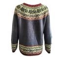thumbnail image 4 of Women's Trendy Oversized Fair Isle Knit Sweaters Crewneck Long Sleeve Retro Colorful Lightweight Fall Winter Pullover Tops Yellow 3XL, 4 of 4