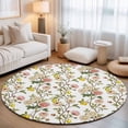 Country Blossom Flower Plant Round Area Rug 3ft,Living Room Rug Non ...