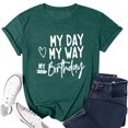 thumbnail image 4 of JAKANYQ T-Shirts pour Femmes Mode Décontractée Imprimé Lettre Col Rond Manches Courtes T-shirt Coupe Décontractée, 4 of 4