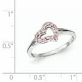 thumbnail image 4 of Sterling Silver Polished Pink CZ Heart Ring QR6343, 4 of 6