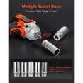 thumbnail image 5 of Cordless Impact Wrench with Brushless Motor, 280 ft-lbs Torque, 4000mAh Battery, 3 Speeds, for Auto Repair Construction, 5 of 12