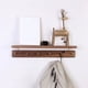 thumbnail image 4 of Estante de madera maciza con ganchos, perchero de pared, estantes con 6 ganchos de latón, 4 of 7