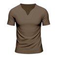 thumbnail image 5 of YABCSAZ Men's Shirts Short Sleeve Casual Shirts V Neck Regular Fit Tops Dress Shirts for Hiking Fishing, Summer Wedding Shirt with Pocket Flex Relaxed Oxford Shirt for Men, 5 of 9