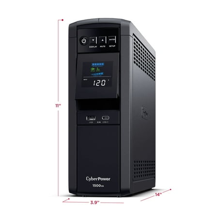 CyberPower - PFC Sinewave Series 1500VA Battery Back-Up System - Black