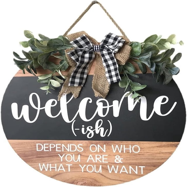Promotion!Maojin Señal de bienvenida 3D, corona para puerta, placa para puerta, decoración de otoño, arco, corona de Hojas de arce, decoración del hogar, señal de bienvenida, decoración colgante