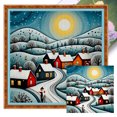 thumbnail image 1 of Kit Punto Cruz Con Casa Hilo Algodón Ecológico Bordado 18CT Art40x40cm, 1 of 9