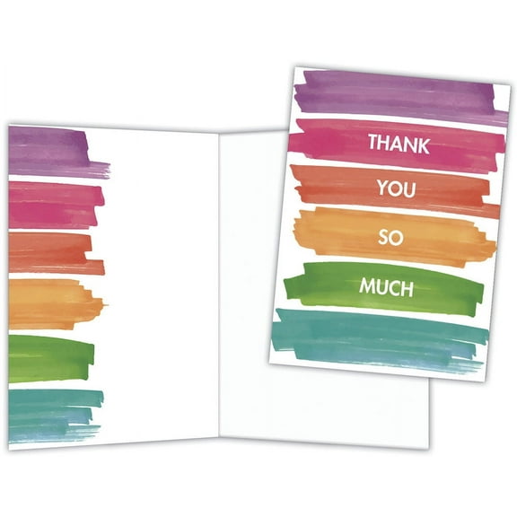 Watercolor Stripes Thank You - Boxed Thank You Cards, Box of 15