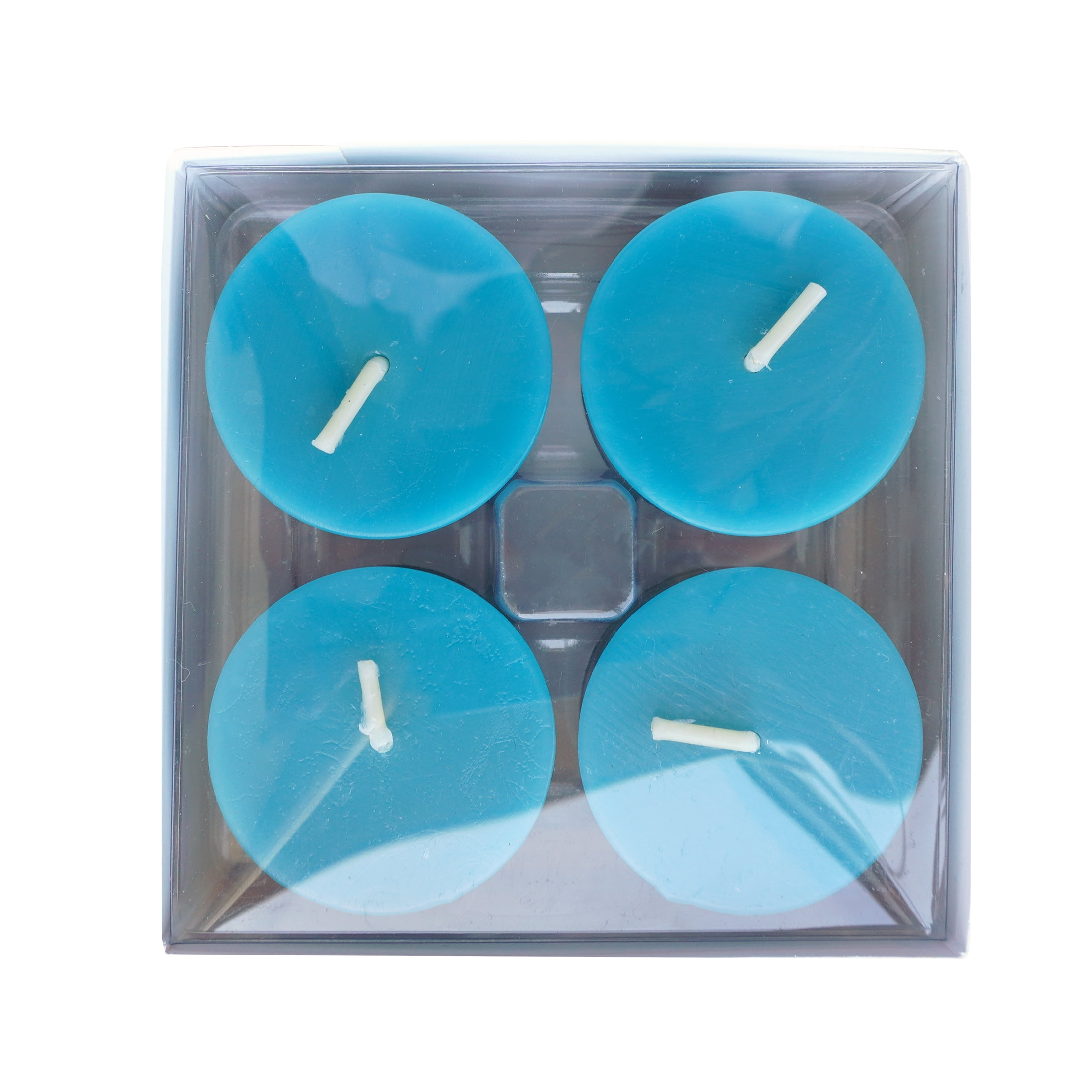 (2 pack) Mainstays Votive Candles, Unscented, Teal, 4 Pack