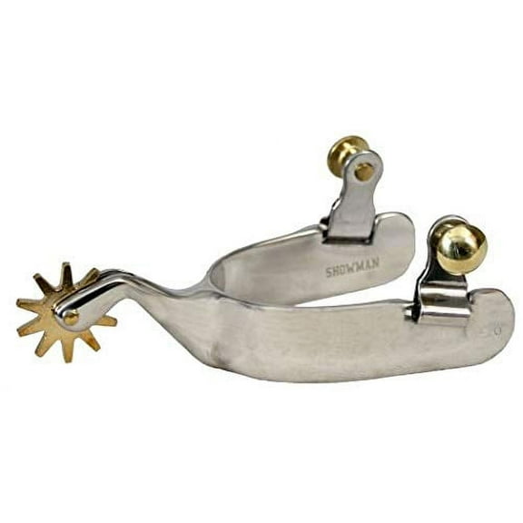 Showman Stainless Steel Cutting Spurs w/ Brass Rowel