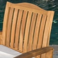 thumbnail image 6 of Bombay Outdoor Acacia Wood 3-Piece Chat Set with Round Wicker Table, Teak/ Beige, 6 of 6