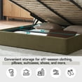 thumbnail image 6 of Zanmintaobo Queen Bed Frame with Lift up Storage & Layered Linen Headboard - Sturdy,Noise-Free,No Box Spring Needed,Easy Assembly,Olive Green, 6 of 11