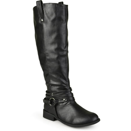 - Women's Extra Wide Calf Ankle Strap Knee-high Riding Boots