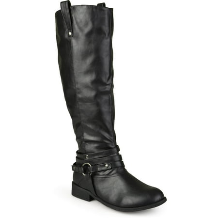 Women's Extra Wide Calf Ankle Strap Knee-high Riding
