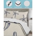 thumbnail image 3 of Twin XL Quilt Bedding Set, Beige Starfish Coastal Reversible Summer Quilt 3 Pieces, Seaside Nautical Summer Rustic Lightweight Bedspreads Coverlets with 2 Pillow Shams for All Seasons, 3 of 5