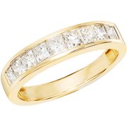 1 Carat T.W. Princess Diamond Semi-Eternity Anniversary Ring in 10kt Yellow Gold