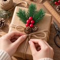 thumbnail image 4 of Christmas Floral Picks with Holly Berries,7.08 inch Red Berry Pine Branches,Artificial Picks Sprays,Artificial Xmas Tree Wreath Diy Gift Wrap Fake Evergreen Branches for Home Table Decor,Z-B, 4 of 6